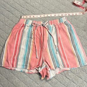 Linen blend high rise shorts